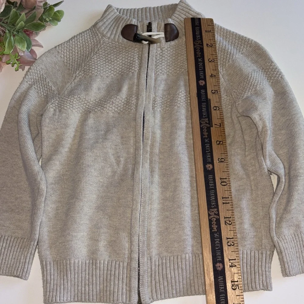 Gray Toddler Zip up Sweater Boys 4T Grandpa Cardigan Zip Up light Gray Sweater
